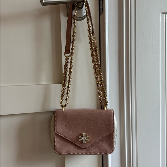 Tory Burch Classic Pink/Gold Leather Mini Kira Crossbody Bag - Picture 5 of 11